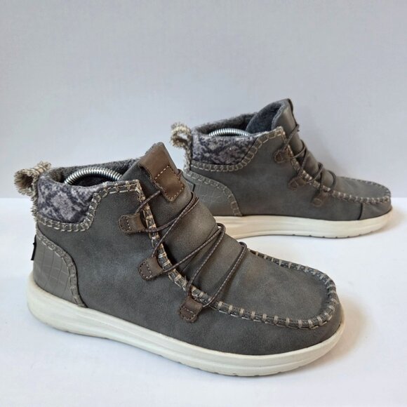 Hey Dude Eloise Boots Womens 8 Granite Gray Recycled Leather Ankle Booties - Picture 6 of 10